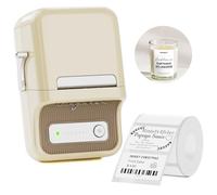 NIIMBOT B21 Label Maker Machine with 1 Roll Free Tape, 20-50mm Width Portable Thermal Printer Vintage Bluetooth Wireless Sticker Maker for Home Office Organization Commercial Use (White)