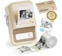 NIIMBOT B21 Pro 300 DPI Bluetooth Label Maker with Tape, Beige | Portable Thermal Label Printer, Retro Sticker Printer for DIY Crafts, Notes, Scrapbook, Photo,Gifts,Home Organization