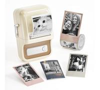 NIIMBOT B21 Pro Photo Printer 300DPI Label Maker with 1 Pack White Label | Inkless & Rechargeable Thermal Printer, Portable Label Maker for Grayscale Photo Printing | Ideal for Albums, Scrapbooks