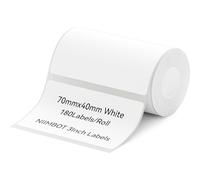 NIIMBOT B3S/B31/B4 Label Tape Self-Adhesive Labeling Tape 70x40mm Thermal Label Paper NIIMBOT Labels for Barcode/Address/Mailing/Logo/Business/Home Tag, 180 Labels/Roll, White