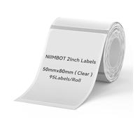 NIIMBOT Clear Labels for B1/B21/B3S, Personalised Label, Self-Adhesive Sticker Label 1.97" x 3.15" (50×80 mm) 95 Labels/Roll,Waterproof Labels for Kitchen Spice, Herb,Ingredients,Food