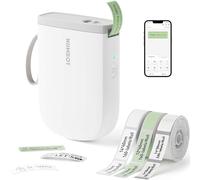 NIIMBOT D11 Upgraded Version Label Maker Machine with 3 Rolls Tape, 300DPI Mini Portable Label Printer, Bluetooth Label Maker with Multiple Templates for Office Organization Home Kitchen School -White