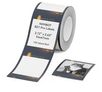 NIIMBOT Grayscale Label Roll for B1 Pro/B2 Pro/B21 Pro Label Maker | 54x67mm 120Pcs/Roll Self-Adhesive Thermal Sticker Labels for Photos, Journals, Scrapbooks, Planners & Custom Logo Design