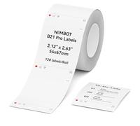 NIIMBOT Grayscale Label Roll for B1 Pro/B2 Pro/B21 Pro Label Maker | 54x67mm 120Pcs/Roll Self-Adhesive Thermal Sticker Labels for Photos, Journals, Scrapbooks, Planners & Custom Logo Design
