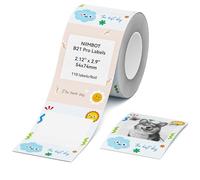 NIIMBOT Grayscale Label Roll for B1 Pro/B2 Pro/B21 Pro Label Maker | 54x74mm 100Pcs/Roll Self-Adhesive Thermal Sticker Labels for Photos, Journals, Scrapbooks, Planners & Custom Logo Design