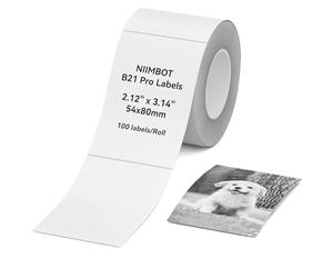 NIIMBOT Grayscale Label Roll for B1 Pro/B2 Pro/B21 Pro Label Maker | 54x80mm 100Pcs/Roll Self-Adhesive Thermal Sticker Labels for Photos, Journals, Scrapbooks, Planners & Custom Logo Design
