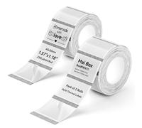 NIIMBOT Label Maker Tape for B1/B21/B3S, Black On Transparent Thermal Sticker Paper,1.57'' x1.18'' (40x30mm), Self-Adhesive Labeling Tape Replacement, 2 Rolls