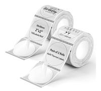 NIIMBOT Label Maker Tape for B1/B21/B3S, Black on Transparent Thermal Sticker Paper Round 2'' x 2'' (50x50mm), Self-Adhesive Labeling Tape Replacement, 2 Rolls
