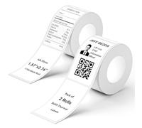 NIIMBOT Label Maker Tape for B1/B21/B3S, Black on White Thermal Sticker Paper 1.57'' x2.76'' (40x70mm), Self-Adhesive Labeling Tape Replacement, 2 Rolls