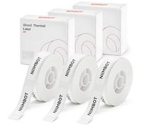 NIIMBOT Label Tape of Model D11/D110/D101 Printer, (3 Rolls, 0.47"×1.57"/12×40mm) Adapted Label Printing Paper, Office & Home Labeling Tape Replacement (White)