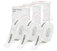 NIIMBOT Label Tape of Model D11 D110 D101 Printer, (3 Rolls, 0.59"×1.96"/15×50mm) Adapted Label Printing Paper, Office & Home Labeling Tape Replacement (White)