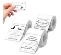 NIIMBOT Labels 3 Rolls Set for B1/B21/B3S Sticker Printer, 50x30mm (1.97'' x 1.18'') 230 Labels/Roll, Refill Labeling Tape for Home School Office Small Business (White)