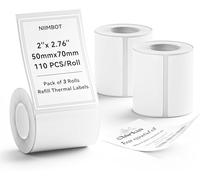 NIIMBOT Labels for B1 B21 B3S Label Maker, 2'' x 2.36'' (50x70mm) Self-Adhesive Stickers, Waterproof, Oil-Proof Personalized Editable Labels for Home/School/Office, 3 Rolls