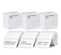 NIIMBOT Labels for B1/B21/B3S Label Maker, (3 Rolls, 1.96'' x 1.18'' /50x30mm) Thermal Sticker Label, Waterproof, Oil-Proof and Tear-Proof, Self-Adhesive Thermal Labels (White)
