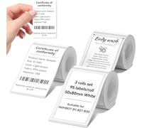 NIIMBOT Labels for B1 B21 B3S Label Maker, 50x80mm (1.97'' x 3.15'') 95 Labels/Roll, Food Stickers for Jars, Waterproof, Oil-Proof Personalized Editable Labels for Home/School/Office, 3 Roll