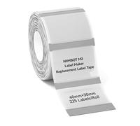 NIIMBOT M2 Thermal Transfer Label Roll 40x30mm (1.57''x1.18'') 225 Labels/Roll,Only for M2 Label Maker, PET Material, Waterproof and High-Temperature Resistance, Long Storage Time, Clear