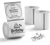 NIIMBOT Round Transparent Labels 50x50mm for B1/B2/B21/B3/K2/K3/K4 Printer | 3-Roll Set Waterproof, Oil-Proof and Tear-Proof Personalised Labels Stickers for Home, School, Office and Business