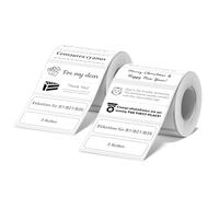 NIIMBOT Self-Adhesive Label Tape for B21 / B1 / B3S Label Printer, 50 x 15 mm (2 Row), Thermal Label Tape for Office, School, 460 Labels/Roll (2 Roll Pack, White)