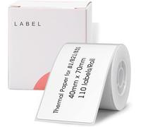 NIIMBOT Thermal Sticky Labels 40×70 mm (1.6×2.8") Compatible with B1/B21/B31/B3S/K2 Label Printer, Waterproof Labels Stickers for Home,Kitchen, Office, Organizing & Small Business, 1 Roll (White)