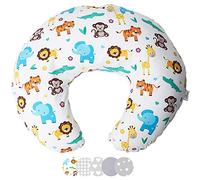 Niimo Nursing Pillow - 100% Cotton Cover with Siliconised Polyester Fibre Filling for Ergonomic Support, 100% Machine-Washable Feeding Pillow (Jungle)