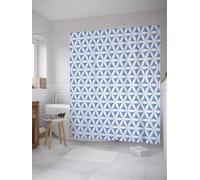 Niimoar Shower Curtain for Bathroom,Weighted Hem,with 10 Hooks,Blue White Geometric Flower shower curtains,Anti-Mould,Water-Repellent Decorative Bath curtain 150x180 cm(59x70 inch)