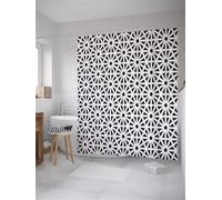 Niimoar Shower Curtain for Bathroom,Weighted Hem,with 10 Hooks,Geometric Black White shower curtains,Anti-Mould,Water-Repellent Decorative Bath curtain 150x180 cm(59x70 inch)