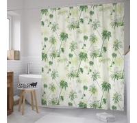 Niimoar Shower Curtain for Bathroom,Weighted Hem,with 10 Hooks,Green Coconut Trees shower curtains,Anti-Mould,Water-Repellent Decorative Bath curtain 150x180 cm(59x70 inch)