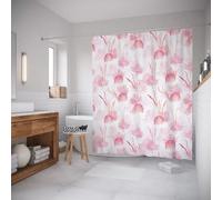 Niimoar Shower Curtain for Bathroom,Weighted Hem,with 16 Hooks,Pink Coral shower curtains,Anti-Mould,Water-Repellent Decorative Bath curtain 240x200 cm(94x79 inch)