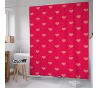 Niimoar Shower Curtain for Bathroom,Weighted Hem,with 16 Hooks,Red Heart shower curtains,Anti-Mould,Water-Repellent Decorative Bath curtain 240x200 cm(94x79 inch)