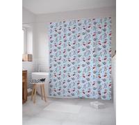 Niimoar Shower Curtain for Bathroom,Weighted Hem,with 6 Hooks,Blue Gray Cartoon Cat shower curtains,Anti-Mould,Water-Repellent Decorative Bath curtain 90x180 cm(35x70 inch)