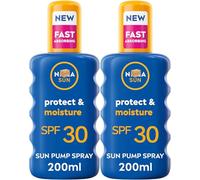 NIIVEA SUN Protect & Moisture Sun Lotion SPF30 200ml - Moisturising Suncream Spray with SPF 30, Advanced Sunscreen Providing Immediate UVA + UVB Protection (Pack of 2)