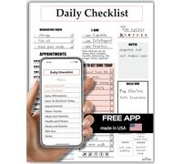 NiiViin Daily Planner,To Do List Notepad, Easy Tear-Off Sheets, Extra Thick Backing, Undated Task Checklist, Manifestation With Positive Affirmations, Time Management, 8.5"x11" (50 Sheets)