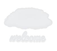 Niiyen 2Pcs Welcome Mold, DIY Cloud Doorplate, Hanging Projects Silicone Resin Door/Wall Decor