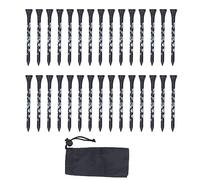 Niiyen 30Pcs Bamboo Wood Golf Tees 8cm Golfing Accessories Golf Tees Biodegradable Tees Printed Skull Wooden Golf Tees With Storage Bag for Men Women Gift (Black)