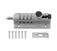 Niiyen Combination Locking Bolt Safe Password, Durable Rustproof Coating 4 Digit Lock Bolt, for Pool Gate Fence Farm (Silver Latch Lock)