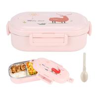 Niiyen Lunch Container, 720ml Thermal Insulated Lunch Sandwich Boxes, Food Storage Containers, Bento Box, Meal Prep Containers, Stackable Lunch Box for Office School Outdoor Travel(Pink)