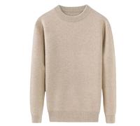 Niiyyjj Mens 100% Pure Cashmere Pullover Sweater Thicken Underlay Jumper Business Casual Crewneck Pullovers Brown XXXL