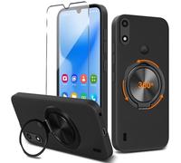 Nijiadi Compatible for Gabb Phone 4 Phone Case with Screen Protector, 360掳 Rotatable Ring Holder Kickstand/Stand TPU Silm Fit Protective Cover Case for Gabb Phone 4 2024 6.1", Black
