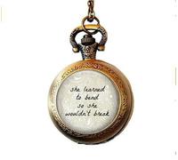 nijiahx Supportive Quote - Life Crisis Support - Divorce Support - #MeToo - Me Too Movement - Strong Woman - Empowerment - Quote about Women Pocket Watch Necklace