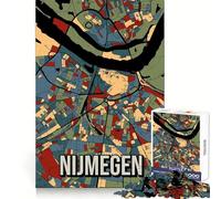 Nijmegen Holland City Map 1000 Piece Jigsaw Puzzles for Adults Jigsaw Logical Skill Restful Escape Precise Join size 50x75cm