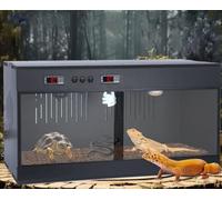 Nijsaku PVC Reptile Terrarium, 53 Gallons, Black, for Lizard, Ball Python, Snake, Gecko, Bearded Dragon, with Intelligent Thermostat, Secure Locking Doors