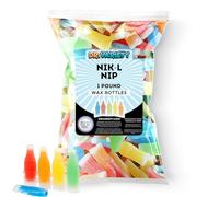Nik-L-Nips Wax Bottles Candy Drinks, 1LB Bulk Candy - Nostalgic 90s Soda Bottle Nip Candies - By Dr. Plenty