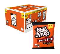 Nik Naks Knobbly Corn Crisps - Perfect for Parties Spicy Snacks, Bulk Full Box, Lunchbox Treat, School, Office (20 Bags x 75g, Nice 'N' Spicy)