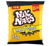Nik Naks Knobbly Corn Crisps - Perfect for Parties Spicy Snacks, Bulk Full Box, Lunchbox Treat, School, Office (20 Bags x 75g, Tangy 'N' Cheesy)