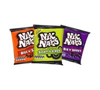 Nik Naks Mixed Selection Box, Nice 'n' Spicy, Rib 'n' Saucy, Scampi 'n' Lemon Corn Stick Crisps, 20 x 75g Packets
