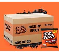 Nik Naks Nice 'n' Spicy Crisps 20 x 75g - Perfect for Parties Spicy Snacks, Bulk Buy Full Box, Lunchbox Treat, School, Office
