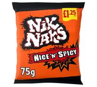 Nik Naks Nice 'N' Spicy Crisps 75g (Pack of 6) Tasty Treat