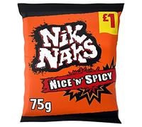 Nik Naks Nice ‘N’ Spicy Flavour Corn Snack 75g - Pack of 16