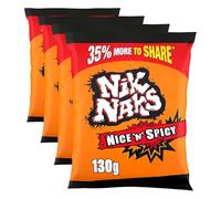 Nik Naks Nice 'N' Spicy Sharing Crisps 130g (Pack of 4)
