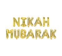 Nikah Mubarak Foil Balloons - Gold